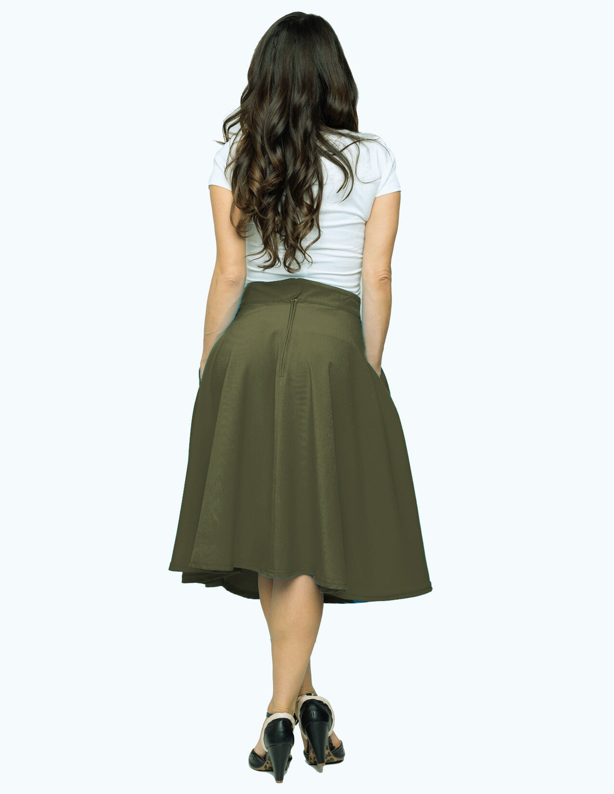 Pocket High Waist Thrills Skirt in Olive