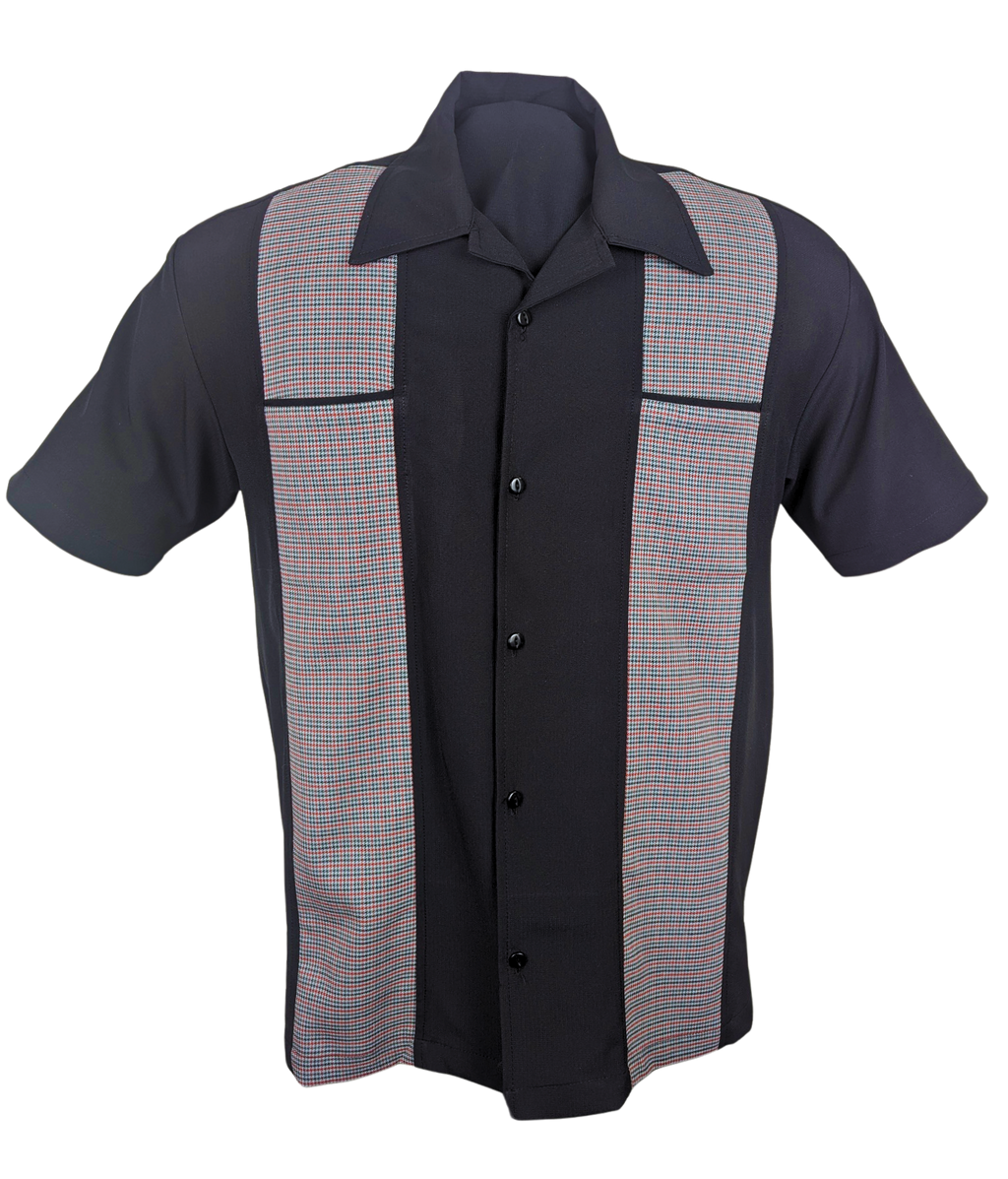 Steady Pinstripe Tiki Panel Bowling Shirt Groen main image 1