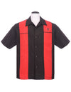 Classy Piston Bowling Shirt in Black/Red