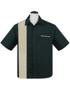PopCheck Single Panel Bowling Shirt in Teal/Stone