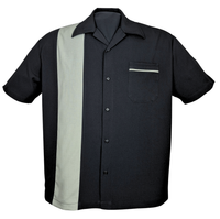 PopCheck Single Panel Bowling Shirt in Black/Sage