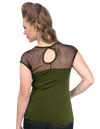 Miss Fancy Top in Olive/Black