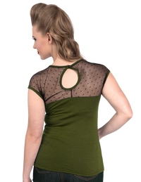 Miss Fancy Top in Olive/Black