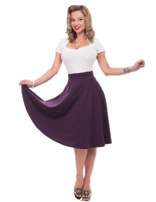 Pocket High Waist Thrills Skirt in Plum