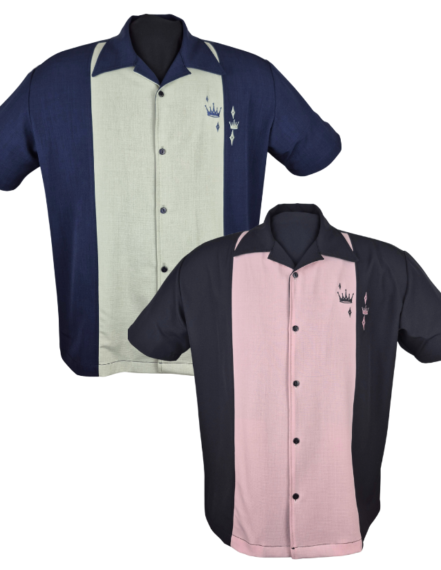 La chemise de bowling Harper en noir et rose