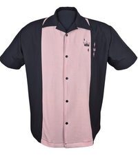 La chemise de bowling Harper en noir et rose