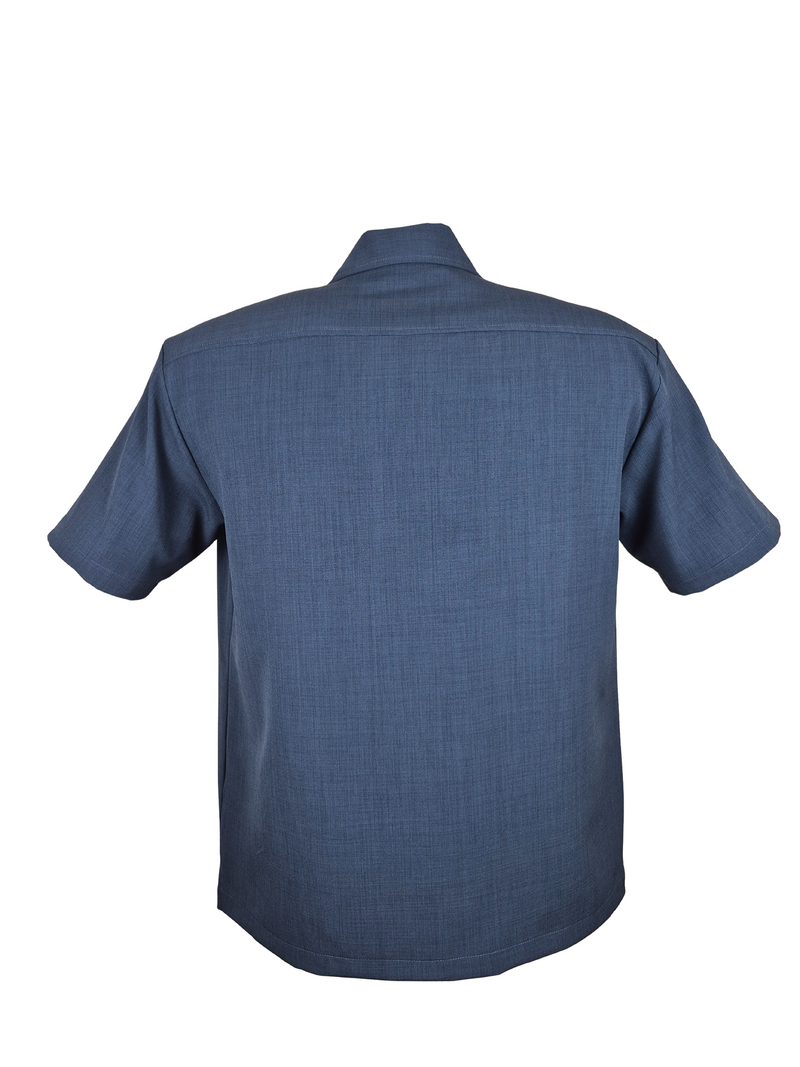 Three Star Panel Bowling Shirt in Denim