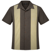 The Shake Down Bowling Shirt in Coffee/Moss