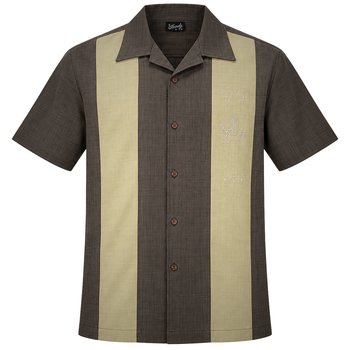 The Shake Down Bowling Shirt in Coffee/Moss