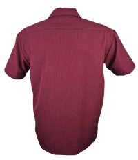 Hot Rod Burst Bowling Shirt in Burgundy