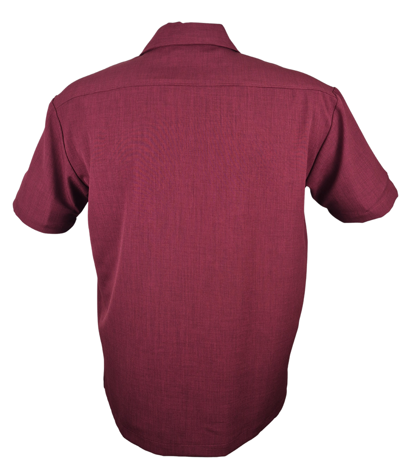 Hot Rod Burst Bowling Shirt in Burgundy