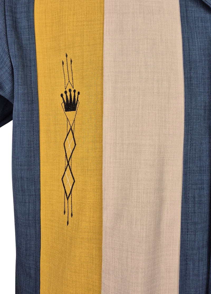 The Kingston in Denim/Mustard/Stone