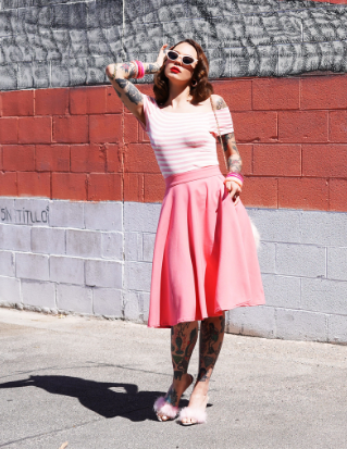 Shop Blush Colored Skirt Pink Midi A Line Skirt Steady Clothing