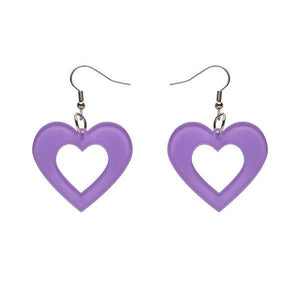 Heart Bubble Resin Drop Earrings in Lavender