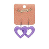 Heart Bubble Resin Drop Earrings in Lavender