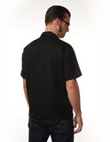 V8 Button Racer Button Up in Black