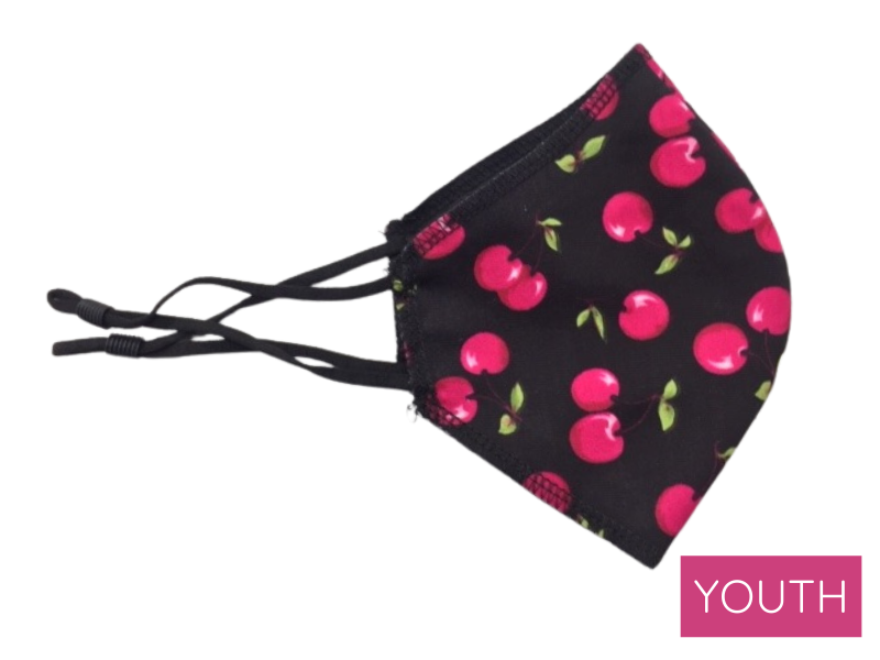 Youth Face Mask, Cherry Print