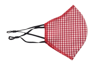 Face Mask, Red Gingham