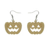 Pumpkin Glitter Resin Drop Earrings in Gold