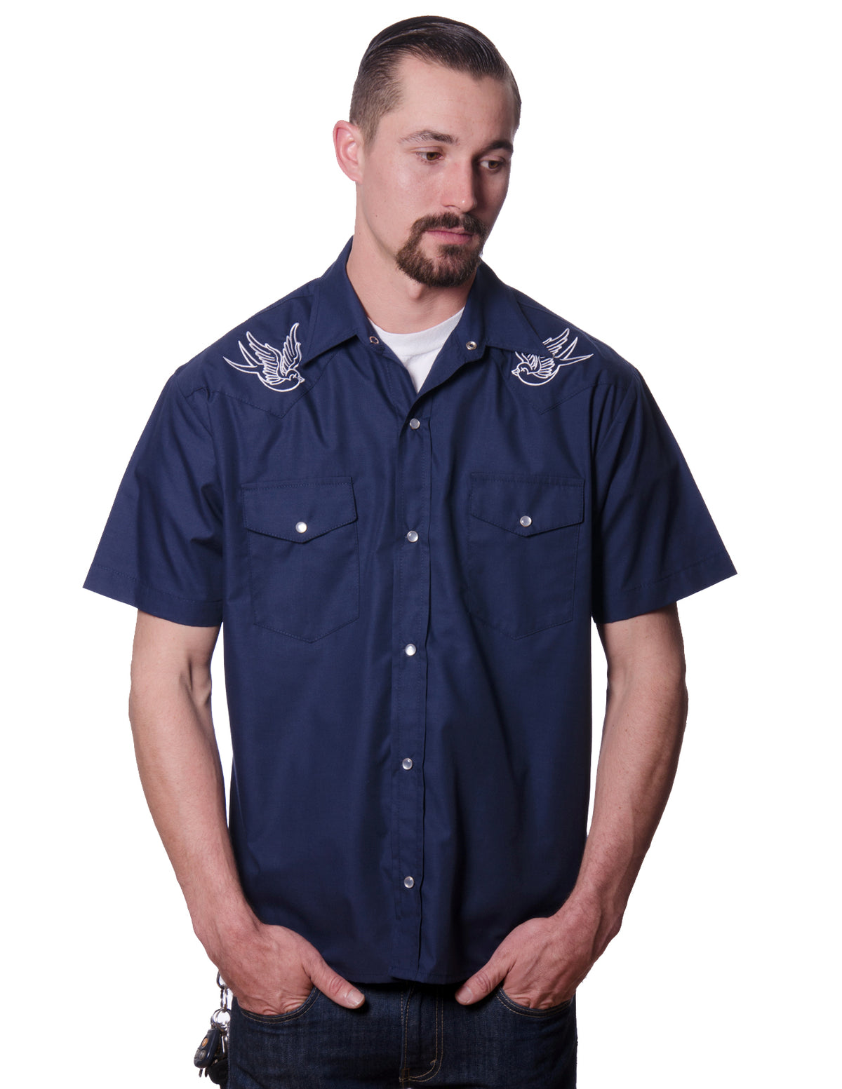 rockabilly dress shirt Men's Classic Casual Button Up Dress Shirt Rockabilly Bowling Shirt Gray&Pink