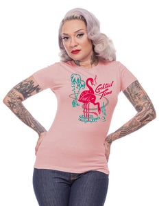 Cocktail Time Women's Tee in Dusty Pink