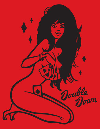 Double Down Women's Tee in Red