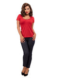Piped Sophia Top in Red