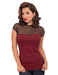 Striped Delinquent Top in Black/Red