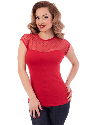 Hearts Only Top in Red