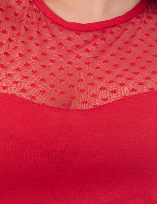 Hearts Only Top in Red