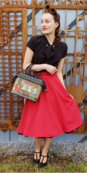 Shop Pocket High Waist Thrills Skirt in Red Online | Steady