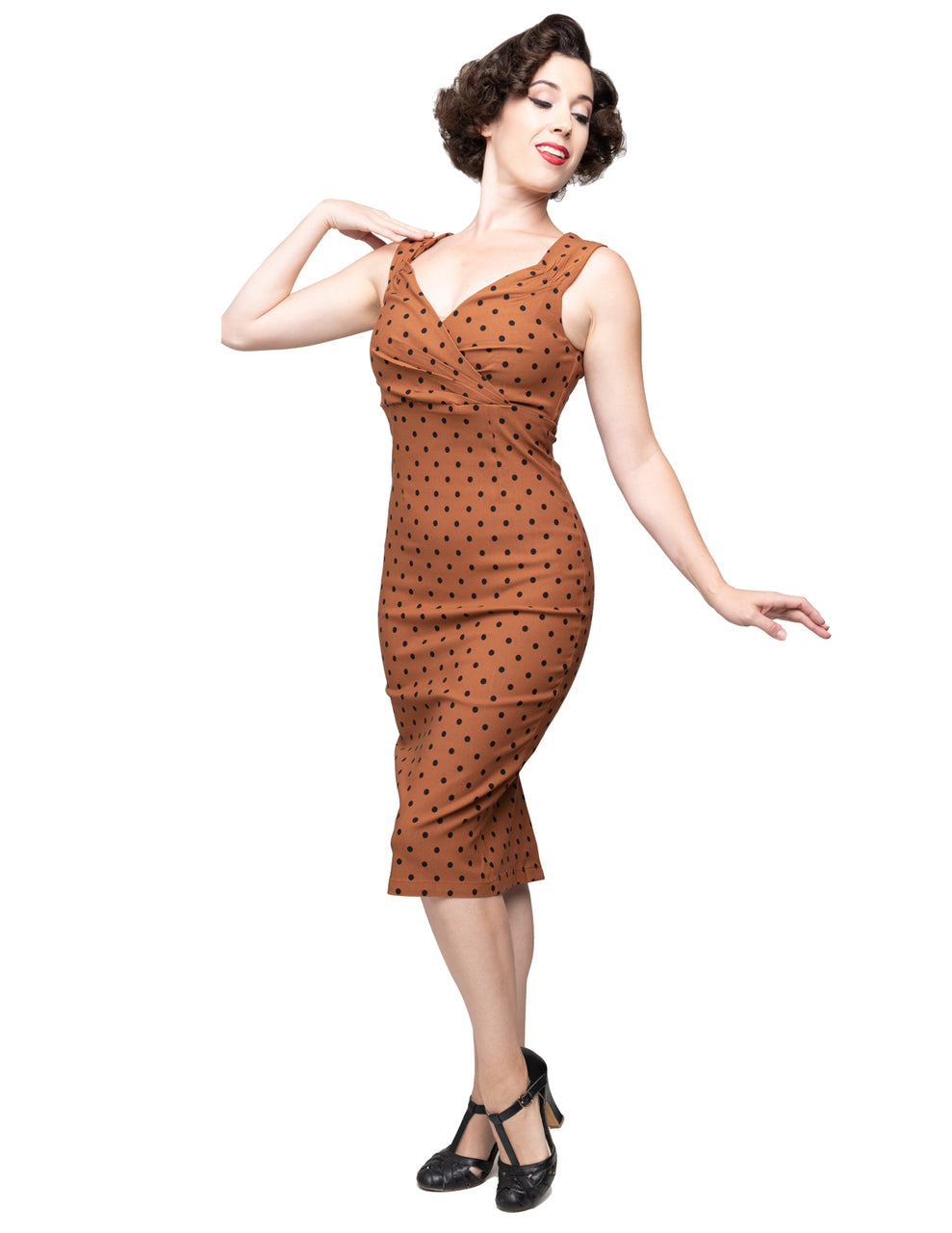 Brown and Black Polka Dot Dress