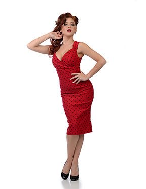 red polka dot bodycon dress Red Polka Dot ECO Tank Dress / Bodycon