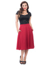 Pocket High Waist Thrills Skirt in Red
