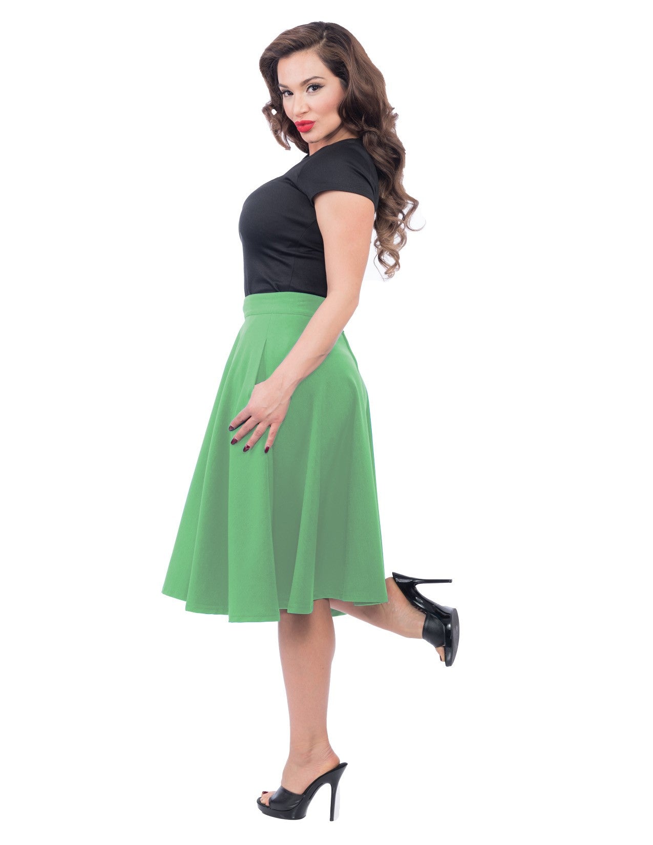 Kelly green midi clearance skirt