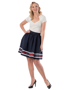 High Tide Gathered Skirt in Navy