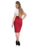 Cora Pencil Skirt in Red