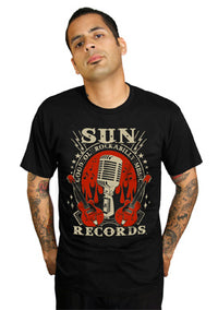 Sun Records Rockabilly Music Men's Tee in Black