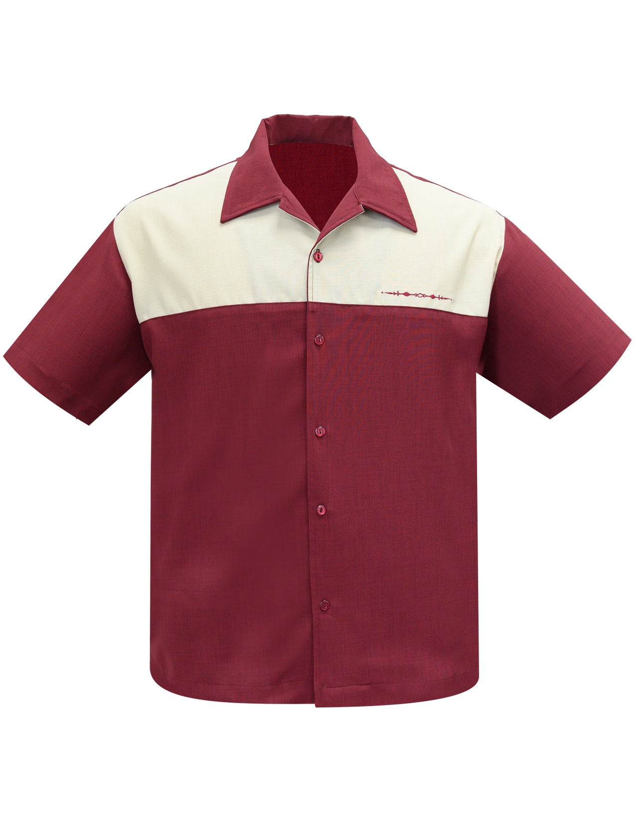 Shop The Earl Bowling Shirt in Burgundy/Stone Online | Steady Clothing