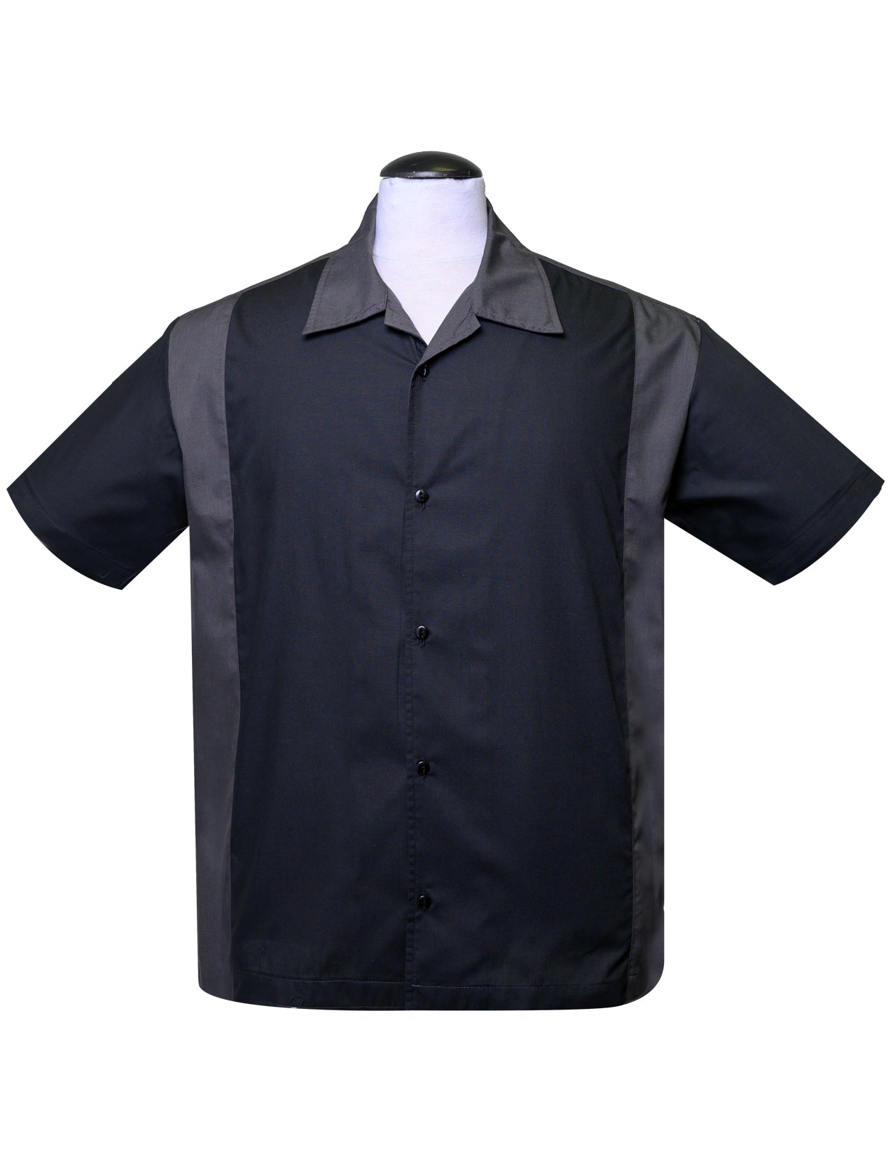 Shop Poly Cotton Garage Shirt in Charcoal/Black | Steady Clothing