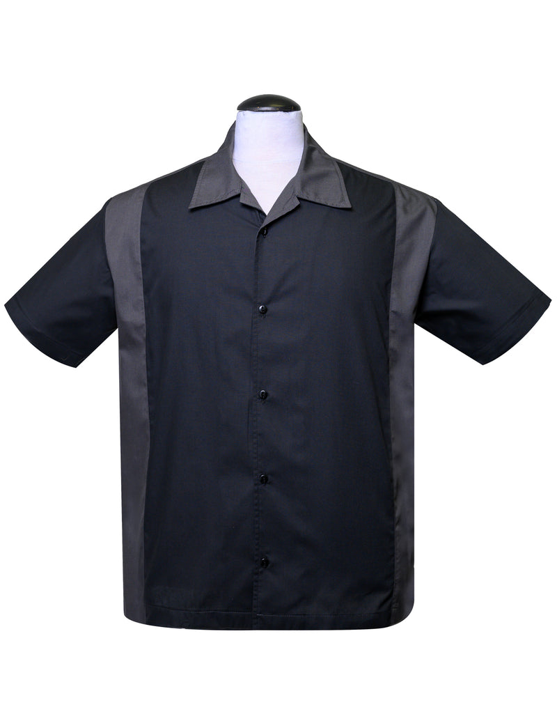 Poly Cotton Garage Shirt in Charcoal/Black
