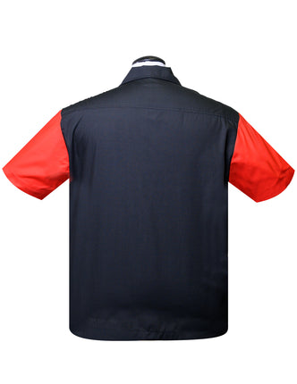 Poly Cotton Garage Shirt in Black/Red