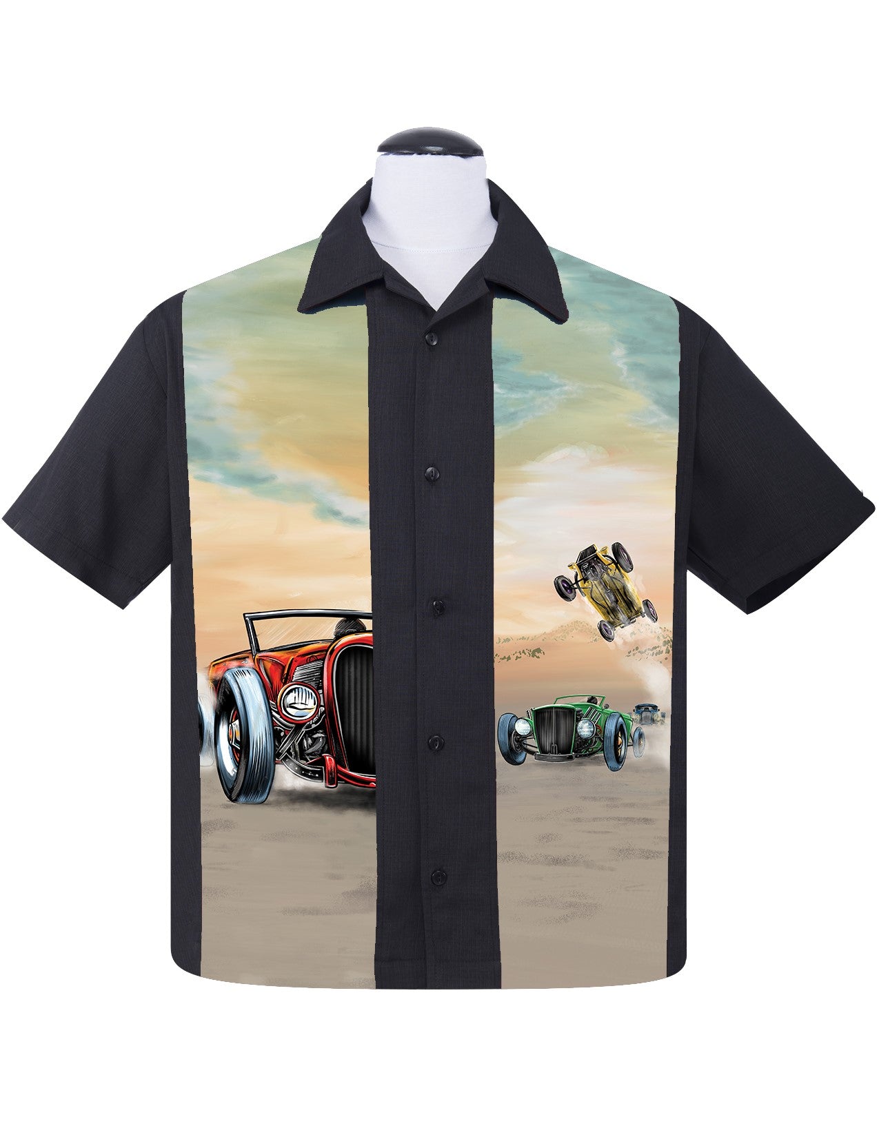 Shop Hot Rod Derby Bowling Shirt in Black | Steady Clothing