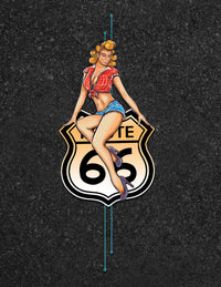 Route 66 Pin-Up Panel Bowling Shirt in Pacific