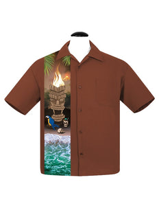 Cursed Island Bowling Shirt in Rust