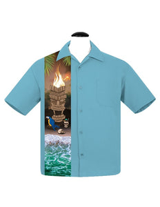 Cursed Island Bowling Shirt in Seafoam