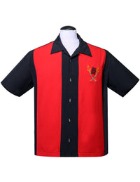 Tropical Itch Bowling Shirt in Black/Red