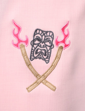 Tropical Itch Bowling Shirt in Charcoal/Pink
