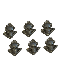 Flaming Skull Metal Button Pack