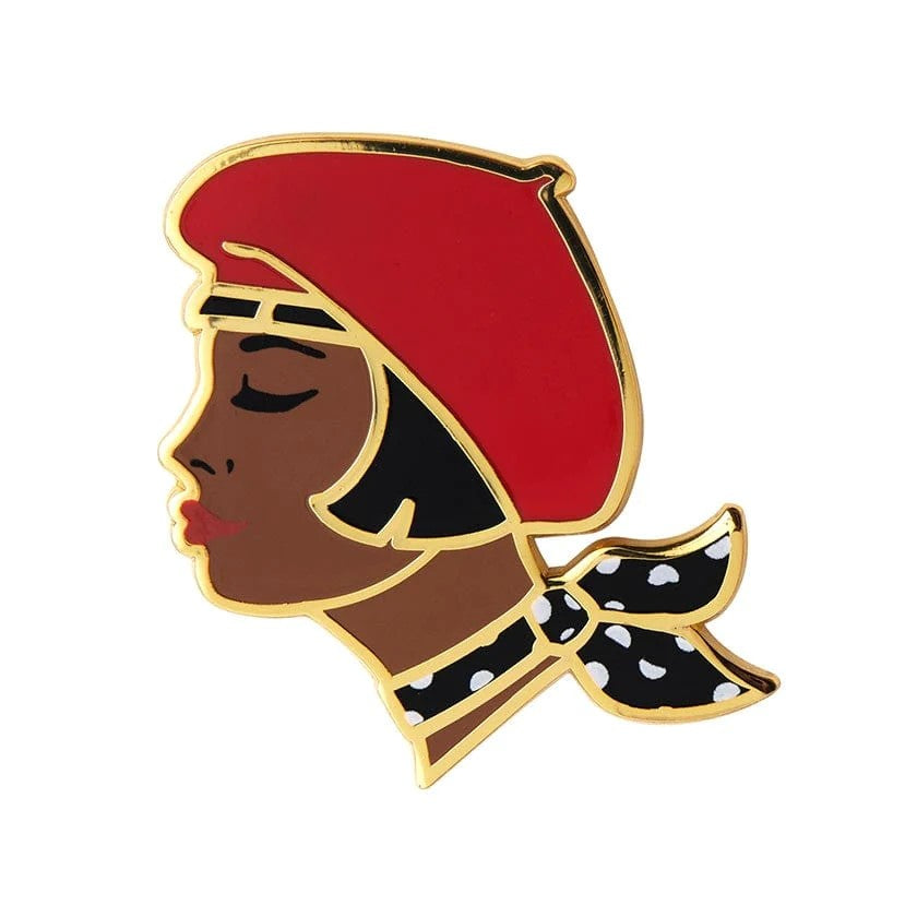 Tres Chic Enamel Pin in Red